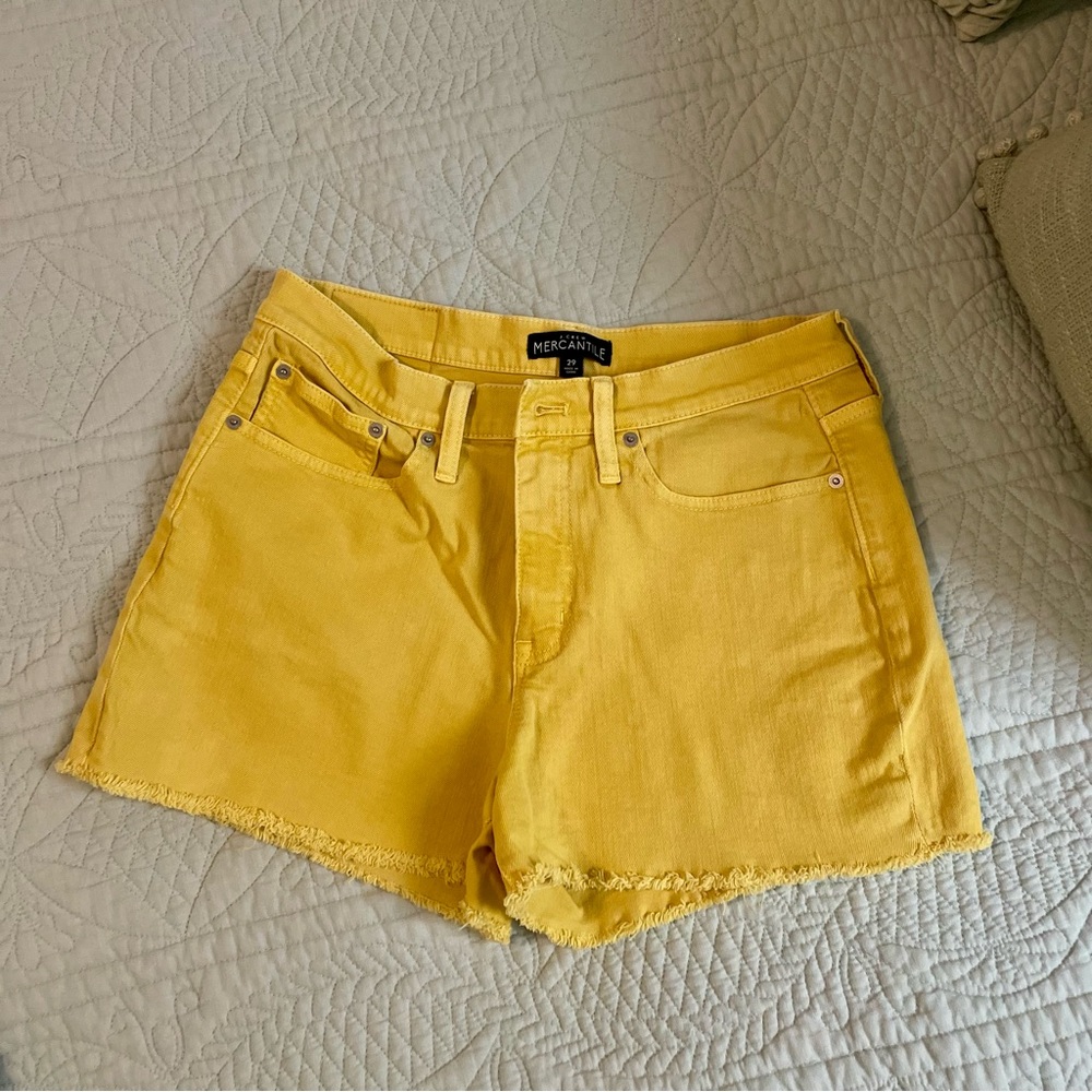 JCrew Factory Marigold Denim Cut-off Shorts